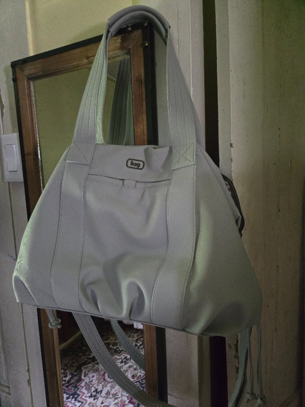 Piper Matte Luxe VL Hobo Tote Bag (in Lug's Cloud Gray color)